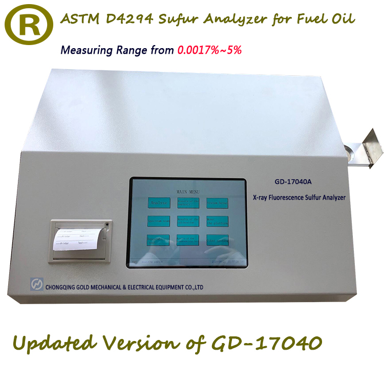GD-17040A Tela de toque automática XRF analisador de enxofre no óleo